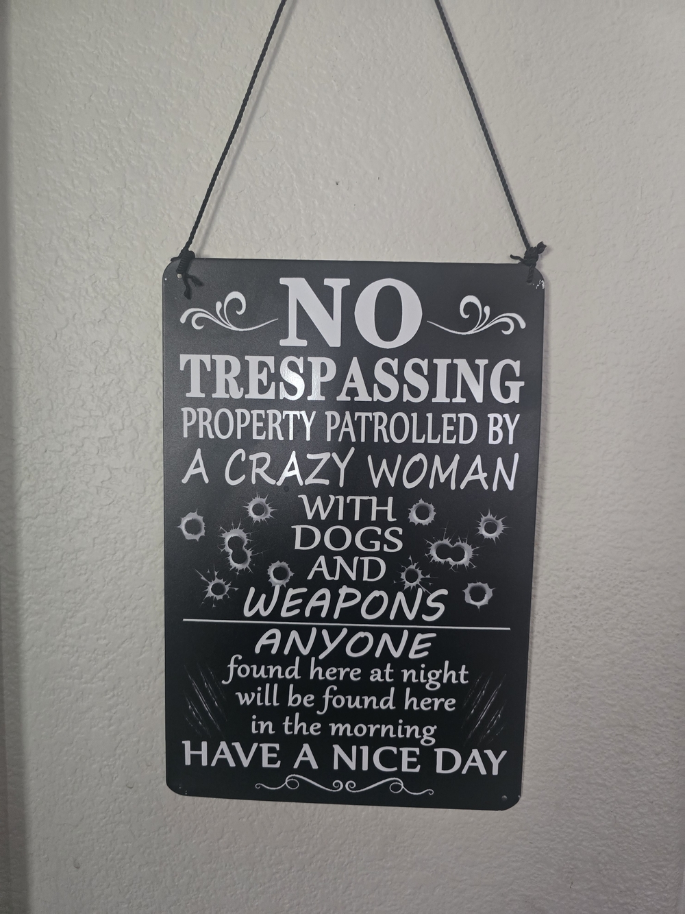 No Trespassing Wall Sign - Black and White